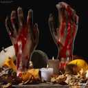 KatchOn, Fake Human Bloody Severed Hand - Body Parts Halloween Props | Fake Hands Scary Halloween Decorations | Bloody Decorations, Fake Hands Zombie Decorations | Scary Hand Props for Haunted House