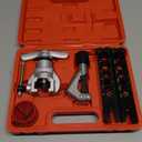 Flaring Tool Kit, HVAC Pipe Expander Tool, 1/4'' - 3/4'' and 6-19mm 45 Eccentric Single Flare Tool with Tubing Cutter and Cylinder Style Deburring Tool for Copper Tube Expander