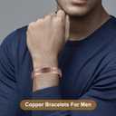 Copper Bracelet for Men 99.9% Pure Copper Magnetic Bangle with 6pcs 3500 Gauss Magnets, Copper Magnetic Bracelet for Men Copper Bracelets Jewelry Gift Gifts for Men Dad
