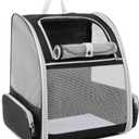 Cat Backpack Dog Backpack Carrier for Small Dogs and Medium Cat up to 15lbs, Travel Pet Carrier for Puppy Kitten Bunny, Cat Dog Carrying Backpack Collapsible (Black)