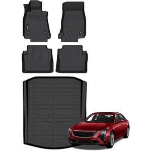Jenofa-Floor Mats for Cadillac CT5 & CT5-V 2020-2026 Cargo Mat Car Mats for 2025 Cadillac CT5 All Weather Waterproof Durable Floor Liner Accessories Full Set 2024