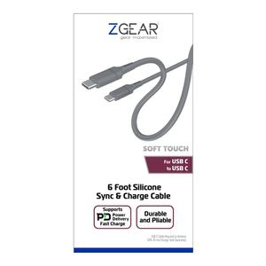 ZGear 6 Foot Silicone Rubber Sync & Charge Cable For USB C to USB C