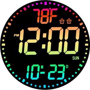 Large 12" RGB Color Changing Digital Wall Clock with Remote Control | LED Display Plug-in Clock with 3 Brightness Levels & Temperature Display | Perfect for Home, Gym, Classroom, Office