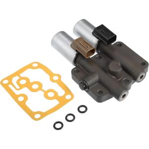 Motoforti Transmission Dual Linear Shift Solenoid, Automatic Transmission Shift Solenoid, for Honda Accord 1998-2007, Iron Plastic, with Gasket, 28250P6H024, Dark Gray, 1 Set