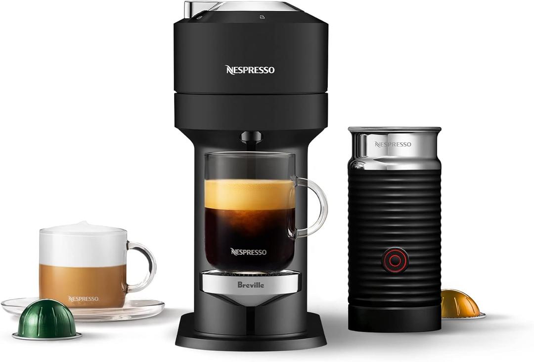 Nespresso Vertuo Next Deluxe Coffee and Espresso Maker by Breville with Aeroccino Milk Frother (Matte Black)