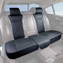 Joy Forserve Rear Bench Leather Car Seat Covers – Waterproof, Universal Fit for Most Trucks, Jeep, SUV, Pickup, Luxury Back Seat Protectors(Fit 49~55.5''),Black