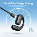 Xmenha Single Bluetooth Phone Earpiece Earbud One Ear Piece Open Ear Bud Air Bone Conduction Earbud Earless Out of Ear Headphones Bluetooth Wireless Headsets with Microphone Earhook for Work, Black