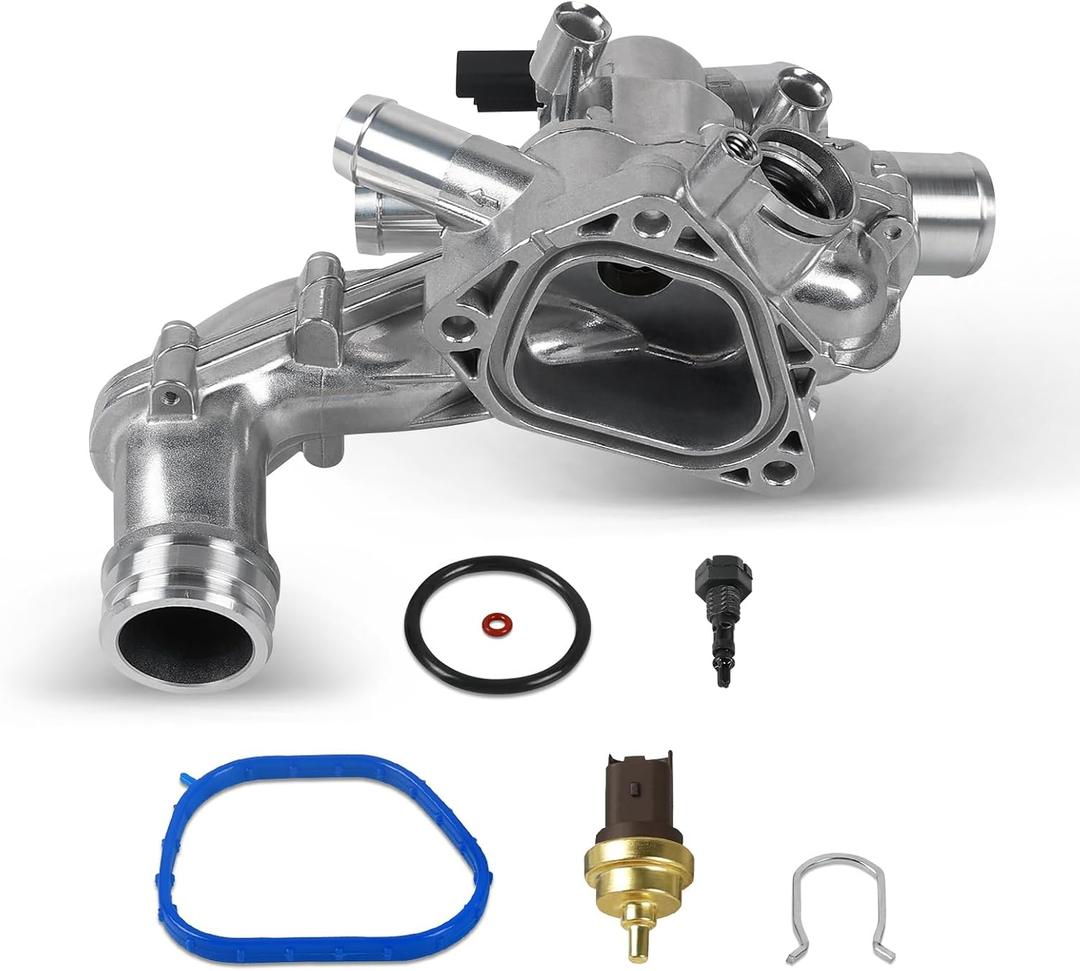 WMPHE Upgraded Aluminium Engine Coolant Thermostat Housing Compatible with Mini Cooper 2007-2013, Cooper Countryman 2011-2013 - DOHC 4Cyl 1.6L, Replacement for 11537534521, 11538699290, 902-812