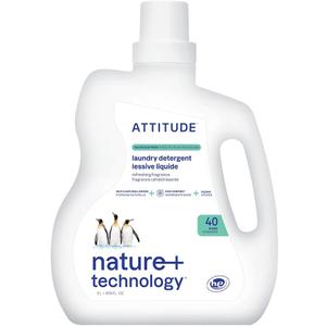 ATTITUDE Liquid Laundry Detergent, EWG Verified, HE Compatible, PlantBased & Vegan, Natural Laundry Soap, Mountain Fresh Scent, 40 Loads, 67.6 Fl Oz
