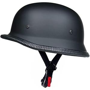German Style Motorcycle Half Helmet Open Face Adult Men Women DOT Approved Retro Helmet，Matte Black
