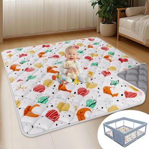 Baby Play Mat, 49 x 49 Inch Thickened Play Mat Perfect for Use Baby Playpen, Foldable Baby Playmat for Floor, Portable Activity PlayMats for Babies and Toddlers, Super Soft&Warm, Machine-wash Baby Play Mat, 49 x 49 Inch Thickened Play Mat Perfect for Use Baby Playpen, Foldable Baby Playmat for Floor, Portable Activity PlayMats for Babies and Toddlers, Super Soft&Warm, Machine-wash