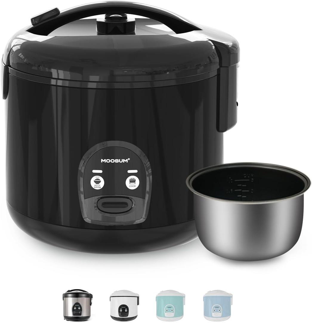 10-Cup Uncooked Rice Cooker & Food Steamer - Ceramic Coating Non-Toxic Inner Pot, One-Touch Multifunction for Rice/Saut/Yogurt, Dishwasher Safe, 3-10 Family Size, Black