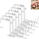HFHOME Set of 6 Adjustable Window Planter Box Brackets, White Brackets for Window Boxes Planters, Planter Shelving with Adjustable Size The Width of The Bottom of The Planter Box