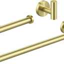 KES Bathroom Hardware Set SUS 304 Stainless Steel 3-Pieces 16 Inch Towel Bar Toilet Paper Holder Towel Hook Brushed Gold Finish, LA20BZ-32