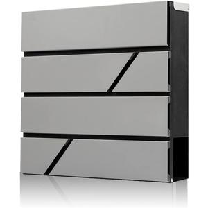 Mailbox Wall Mount,Large Capacity Locking Mailbox for Outside,Galvanized Steel Cover and Rust-Proof Metal Post Box with Newspaper Holder,14.6"x14.6"x4.3" Silver,MD025S