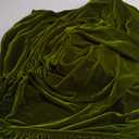 Velvet Tablecloth Luxurious Solid Rectangle Table Cloth,Oblong Retro Farmhouse Ruffle Tablecloths Washable Table Cover for Party Wedding Baby Shower Kitchen Dinning Tabletop Decoration (120" x 60" (Rectangular), Olive Green)