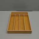 Silverware Organizer Kitchen Drawer Organizer Utensil Organizer Bamboo Silverware Holder Cutlery Organizer in Drawer Flatware Organizer Tray(5 slots, Natural