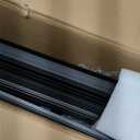 HECASA RV Window 42" W X 22" H Teardrop Horizontal Sliding Window W/ Trim Ring for 1.5" Wall and Mesh Screen Tempered Glass Powder Coated Black 2PCS