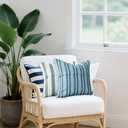 Pack of 2 Spring Outdoor Waterproof Pillow Covers 18x18 Coastal Hampton Style Decorative Outdoor Throw Pillows Garden Square Cases for Patio Furniture, Couch, Bench, Green And White Striped