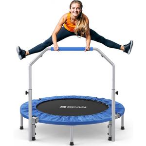 BCAN SP2 40/48" Foldable Mini Rebounder Trampoline for Adults, 330/440 lbs Capacity, Mini Trampoline with Adjustable Handle, Low-Impact Indoor Exercise Workout | FED Fitness