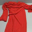 Saodimallsu Womens Off Shoulder Summer Maxi Dress Bell Long Sleeve Sexy Bodycon Strapless Sheer Beach Swimsuit Coverup (Medium, Red)