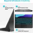 Jibrealg Keyboard Case for iPad 11th (A16, 2025) & iPad 10th Generation, Ultra-Slim Magic Keyboard with Multi-Touch Trackpad, 7 Colors Backlight, Smart Keyboard for iPadA16, Black