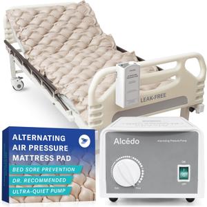 Alcedo Alternating Air Pressure Mattress Pad for Bed Sore and Ulcer Prevention, Hospital & Home Use Medical Mattress Topper for Bedridden Patient, Adjustable Ultra Quiet Pump and Waterproof Cushion. 7 Ft