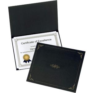 Oxford Certificate Holders, Diploma Covers for Letter Size 8.5x11 Certificates, Cardstock, Black, Letter Size, 25 Per Pack (299550)