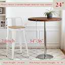 Andeworld Bar Stools Set of 4 Counter Height Stools Industrial Metal Barstools with Wooden Seats(24 Inch, Distressed White)