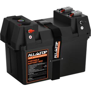 ALL-TOP Smart Battery Box, 12V Marine Case w/ 50AMP Connectors, Multi Ports & Circuit Breaker for Trolling Motor, RV & Solar Panel, Battery Not Included