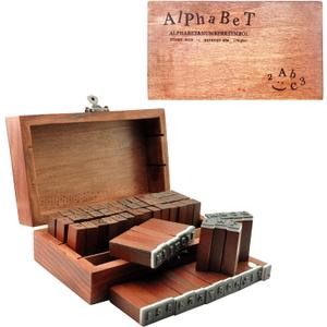 UCEC 70pcs Alphabet Stamps for Clay, Rubber Letter Stamps for Crafting, Wooden Letter Number and Symbol Stamp Set for Scrapbooking Supplies DIY Craft Card Making