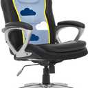 Serta Amplify Executive Office Chair with Faux Leather and Mesh, Adjustable Ergonomic Comfy Seat with Lumbar Support, Modern Computer DeskChairs, Swivel Rolling Wheels, Black