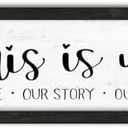 This is Us Our Life Our Story Our Home Wall Decor:Rustic Family Signs Wall Decor for Living Room Inspiration Wall Art Farmhouse Country Family Plaques for Home Entryway Decor Framed 6" x 14.5"