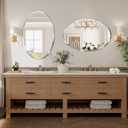 Frameless Oval Mirror, 16"x24" Beveled Oval Bathroom Mirrors, Wall Mounted Vanity Mirror for Bedroom, Entryway, Living Room, Hangs Horizontally or Vertically