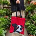 Original Print Foldable Eco-Friendly Canvas Tote Bag13.78  14.96 Hand & Shoulder Straps Travel,Shopping,Gifting