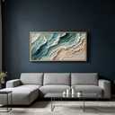 KIRFOLUC Large Abstract Beach Wall Art Textured Wave Seascape Wall Decor, 40"L x 20"W