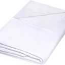 Zpecc King Flat Sheet Only 1 Pack, Durable White Top Bed Sheets Hypoallergenic Soft Brushed Microfiber Color-Coded Hem Threads, 105"x102"