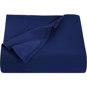 NTBAY Twin Extra-Long Flat Sheet Only - Brushed Microfiber Flat Sheet - Soft, Wrinkle-Free, Fade-Resistant, Stain-Resistant, Top Sheet, Hotel Quality Flat Bed Sheet, Navy Blue