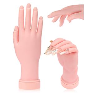 Practice Hand for Acrylic Nails Soft Touch Mannequin Hand for Nails, Flexible and Bendable Fake Hand for Nails for Nail Art Beginners (8.99 x 3.07in)