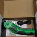Cardboard Cutter, Rechargeable Cordless Electric Scissors, 4V Upgrade Motor Electric Box Cutter with 2 Blades, Safety Lock & LED Light, Powerful Cutting for Cardboard Box, Plastic, Leather (Green)