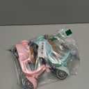 2 Pcs Doll Scooter Doll Vehicles Mini Electric Scooter with Music & Lights Could Rotate 360 Dolls Accessories Cute Scooters Ornaments Battery Not Included (Pink & Blue)