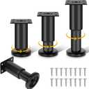 4 Piece Adjustable Height Bed Frame/Slat Center Support Legs, Metal Furniture Legs, for Bed/Sofa/Cabinet/Dresser/Table etc., Heavy Duty Bed Replacement Legs(3.15-4.72 Inchs)