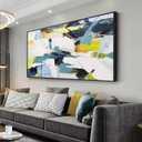 Abstract Wall Art Teal Graffiti Canvas Wall Art Framed Artwork Living Room Decorations Abstract Watercolor Home Wall Decor for Living Room Bedroom Dining Room Home Office Decor 29"x58" (Green)