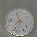 DAXSMY Wall Clock - 8 Inch Silent Non-Ticking Modern 3D Wall Clocks Battery Operated - Decorative Clock for Kitchen, Home Office, Bathroom, Bedroom(Rose Gold)
