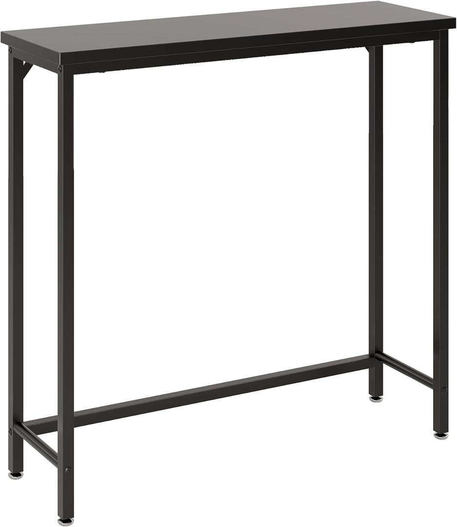 Narrow Entryway Console Table & Sofa Side Table - IndustrialHallway Table for Small Spaces, Behind Couch Table, Multi-Functional Living Room Bedroom Office,Black 29.5" x 9.4" x 29.5"