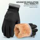 ihuan Kids Winter Waterproof Ski Gloves, Snowboarding Touchscreen Snow Cycling Running Gloves for Boys Girls (L9-10, Dark Black)