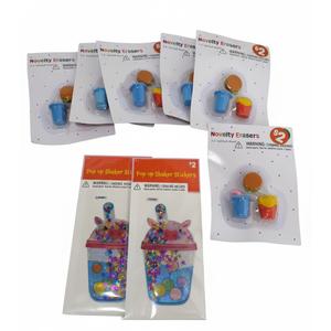 Novelty Erasers Distributed By Seasonal Celebrations Fort Mill 5 PACK, Pop Up Shaker Stickers Distributed By Seasonal Celebrations Fort Mill 2PCS