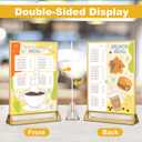 EHWINE 10 Pack 8.5×11 Clear Acrylic Sign Holder with Gold Borders and Vertical Stand, Double Sided Table Menu Holders Picture Frames for Wedding Table Numbers, Restaurant Signs, Photos and Art Display