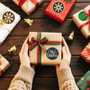 3 x Christmas Stickers for Envelope Seals Cards Making Crafts 2 Inch Round Happy Holiday Christmas Label Card Vinyl Stickers for Mailing Baked Goods Gifts Decorative Bag (deer168)