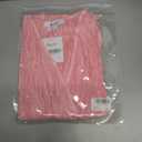 Women Long Lantern Sleeve Shirts Dressy Casual Loose Fit Fall V Neck Blouses Date Night Tops (Pink, S)